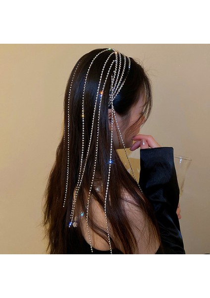 HH898-1 Yeni Tam Taklidi Kafa Bandı Saç Kadınlar Için Uzun Püskül Kristal Kafa Bandı Saç Aksesuarları Düğün Aksesuarları Saç Takı (Yurt Dışından) modelleri