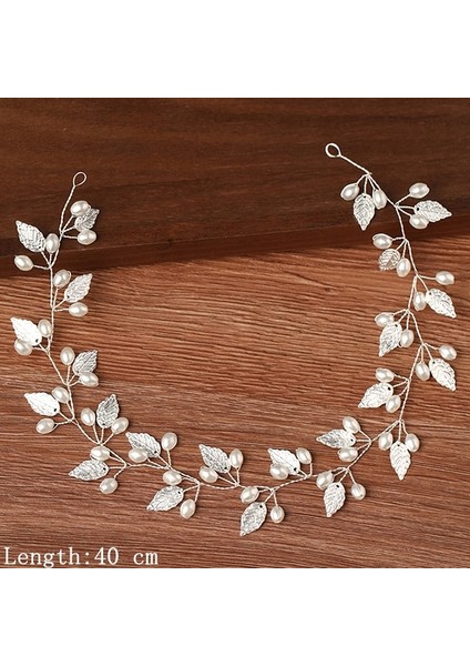 Gümüş Renk Kadın Bantlar Saç Takı Düğün Saç Aksesuarları Kadınlar Için Rhinestone Inci Kafa Bandı Gelin Tiara Hairbands Aksesuarları (Yurt Dışından)