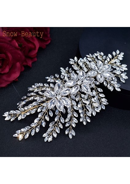 DZ012-GOLD A422 Rhinestone Düğün Saç Bandı Saç Aksesuarları Kristal Gelin Şapkalar Parti Gelin Tiaras Başlığı Gelin Takı Için (Yurt Dışından)