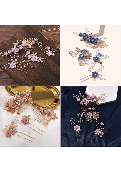 Şarap Kırmızısı D Gelin Saç Aksesuarları Kadınlar Için Çiçek Inci Başlığı Tiara Düğün Tokası Klip Tokalar Gelin Saç Tarak Süsler Takı (Yurt Dışından) fiyatları