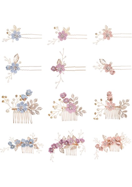 Şarap Kırmızısı D Gelin Saç Aksesuarları Kadınlar Için Çiçek Inci Başlığı Tiara Düğün Tokası Klip Tokalar Gelin Saç Tarak Süsler Takı (Yurt Dışından) modelleri