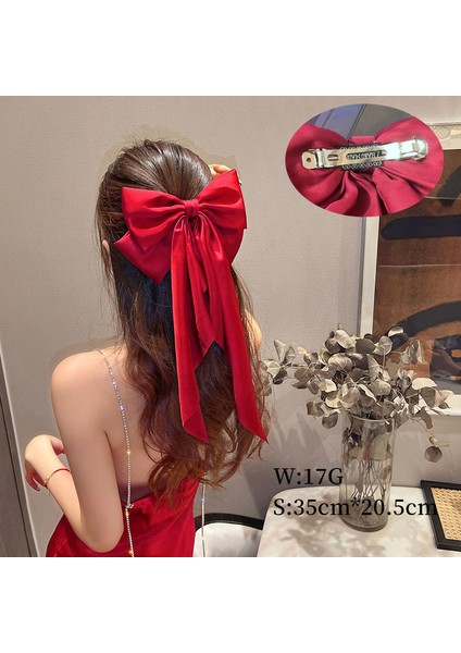 Zencefil Kore Büyük Yay Şerit Firkete Yeni Yıl Çin Moda Geri Kafa Büyük Bahar Klip Gelin Headdress Kadınlar Için Saç Aksesuarları (Yurt Dışından) fiyatları