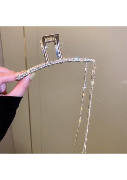 06 Lüks Rhinestones Saç Tokası Püskül Yılan Plakaları Saç Pençe Klipleri Firkete Büyük Köpekbalığı Klip Headdress Saç Aksesuarları Kadın Tiara (Yurt Dışından)