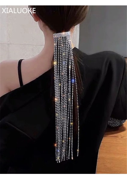 Platin Kaplama Xıaluoke Vintage Parlaklık Tam Taklidi Tokalar Kadınlar Için Bijoux Uzun Püskül Kristal Saç Tokalarım Düğün Ziyafet Takı (Yurt Dışından) fiyatları