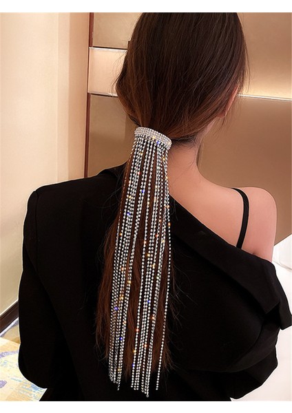 Platin Kaplama Xıaluoke Vintage Parlaklık Tam Taklidi Tokalar Kadınlar Için Bijoux Uzun Püskül Kristal Saç Tokalarım Düğün Ziyafet Takı (Yurt Dışından) modelleri