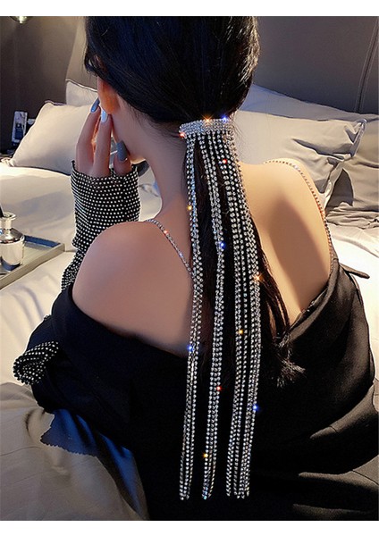 Platin Kaplama Xıaluoke Vintage Parlaklık Tam Taklidi Tokalar Kadınlar Için Bijoux Uzun Püskül Kristal Saç Tokalarım Düğün Ziyafet Takı (Yurt Dışından) fırsatları