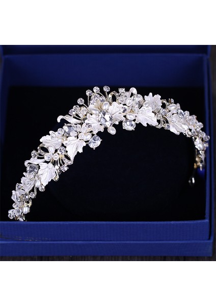 Altın Rengi Barok Vintage Altın Rengi Taklidi Inci Çiçek Gelin Taçları Tiaras Kafa Bandı Kristal Diadem Taç Düğün Saç Aksesuarları (Yurt Dışından) indirimleri