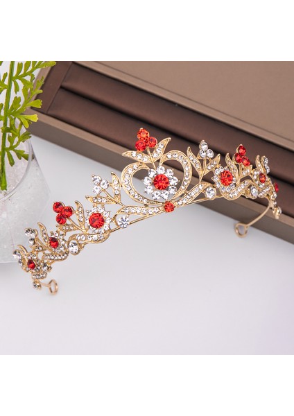 Gümüş Renk Trendy Kadın Kristal Taçlar Tiara Düğün Saç Aksesuarları Taç Gelin Tiaras ve Taçlar Saç Takı Düğün Saç Süsler (Yurt Dışından)