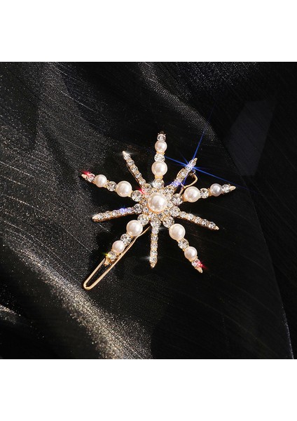 B Moda Parlayan Rhinestones Kar Tanesi Inci Firkete Saç Tokası Kadınlar Için Gelin Bling Kristal Tokalarım Saç Aksesuarları Takı (Yurt Dışından) indirimleri