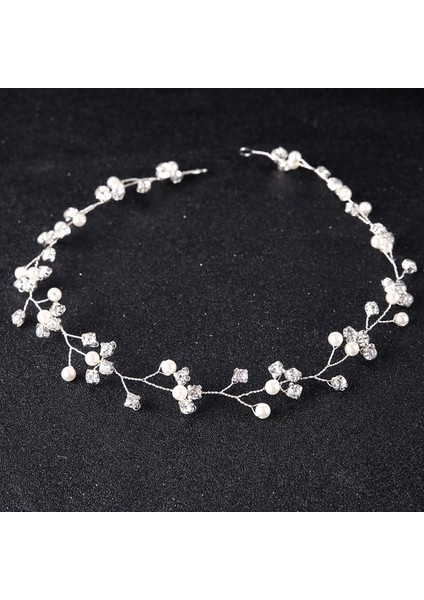 Stil 1 Yeni Moda Kristal Saç Bandı Bantlar Kadın Kızlar Için El Yapımı Düğün Saç Aksesuarları Beyaz Inci Çiçek Tiaras Taçlar (Yurt Dışından)
