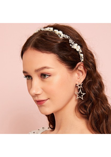 Stil 1 Yeni Moda Kristal Saç Bandı Bantlar Kadın Kızlar Için El Yapımı Düğün Saç Aksesuarları Beyaz Inci Çiçek Tiaras Taçlar (Yurt Dışından) fiyatları