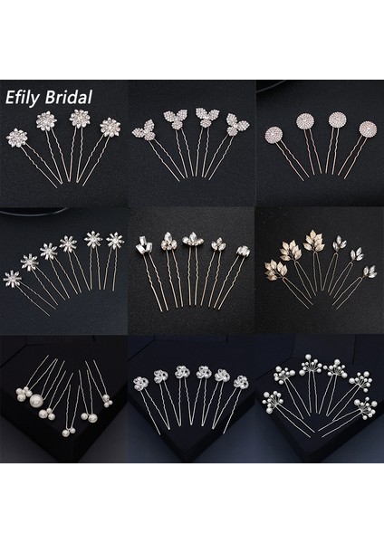 Gümüş HS6339 Efily Gelin Düğün Saç Aksesuarları Rhinestone Saç Tokası Çatallar Kadınlar Için Inci Tokalar Gelin Başlığı Parti Takı Hediye (Yurt Dışından) fiyatları