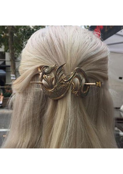 0264-C-GÜMÜŞ Orijinal Viking Retro Uçan Ejderha Saç Tokası 2022 Punk Ejderhaların Annesi Abd Tv Dizisi Saç Süsler Firkete Saç Aksesuarları (Yurt Dışından) fiyatları