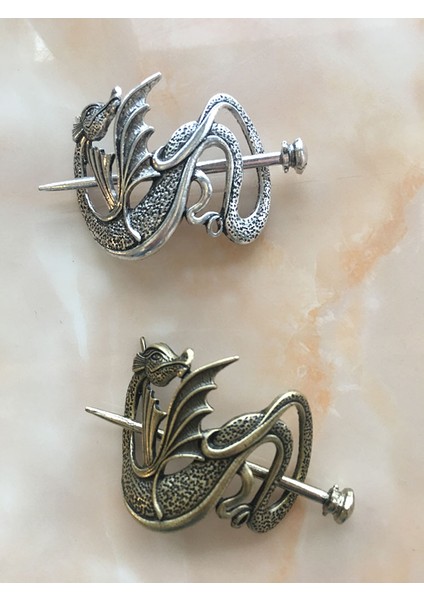 0264-C-GÜMÜŞ Orijinal Viking Retro Uçan Ejderha Saç Tokası 2022 Punk Ejderhaların Annesi Abd Tv Dizisi Saç Süsler Firkete Saç Aksesuarları (Yurt Dışından) indirimleri
