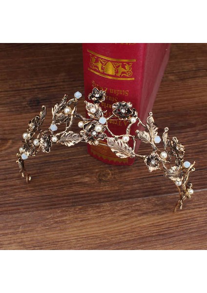 Vintage 01 Düğün Kristal Gelin Tiara Taç Kraliçe Gelin Diadem Saç Süsler Kadınlar Için Kafa Takı Aksesuarları Pageant Başlığı (Yurt Dışından)