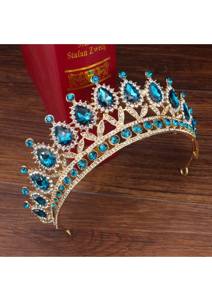 Vintage 01 Düğün Kristal Gelin Tiara Taç Kraliçe Gelin Diadem Saç Süsler Kadınlar Için Kafa Takı Aksesuarları Pageant Başlığı (Yurt Dışından) modelleri