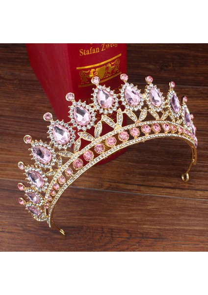Vintage 01 Düğün Kristal Gelin Tiara Taç Kraliçe Gelin Diadem Saç Süsler Kadınlar Için Kafa Takı Aksesuarları Pageant Başlığı (Yurt Dışından) fırsatları