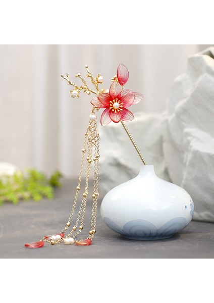 Stil 3 Altın Rengi Kırmızı Çiçek Inciler Uzun Püsküller Saç Sopa Tokalar Çin Düğün Saç Aksesuarları Gelin Saç Takı Başlıklar (Yurt Dışından) fiyatları