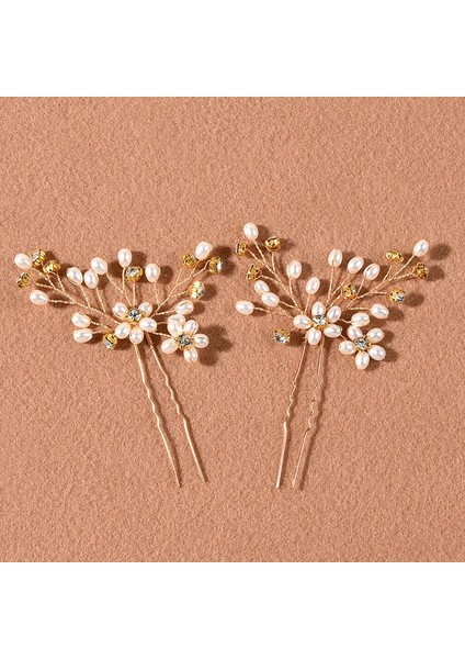 0016 Altın Floralbride Alaşım Gümüş Renk Temizle Kristal Rhinestones Gelin Saç Tokası Düğün Saç Etiket Kadın Nedime Saç Aksesuarları (Yurt Dışından)
