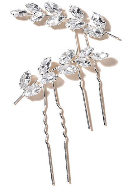 0016 Altın Floralbride Alaşım Gümüş Renk Temizle Kristal Rhinestones Gelin Saç Tokası Düğün Saç Etiket Kadın Nedime Saç Aksesuarları (Yurt Dışından)