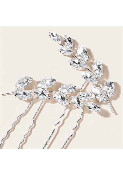 0016 Altın Floralbride Alaşım Gümüş Renk Temizle Kristal Rhinestones Gelin Saç Tokası Düğün Saç Etiket Kadın Nedime Saç Aksesuarları (Yurt Dışından)