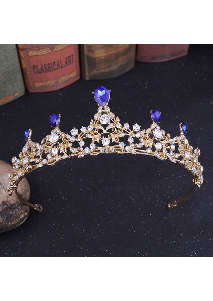 16 Kristal Rhinestone Düğün Saç Aksesuarları Altın Gümüş Renk Tiaras ve Taçlar Gelin Kadınlar Için Moda Prenses Diadems Takı (Yurt Dışından)