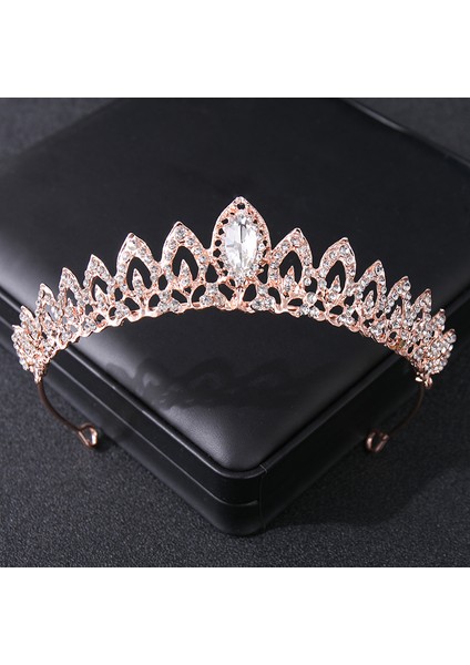 Gümüş Düğün Saç Tiara Kristal Gelin Tacı Taç Gümüş Renk Diadem Peçe Tiaras Düğün Saç Aksesuarları Başlıklar Kafa Takı (Yurt Dışından)