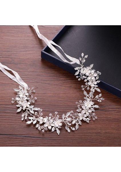 Altın Trendy Gelin Çiçek Saç Takı Kristal Rhinestone El Yapımı Düğün Headdress Kafa Bandı Womanhair Aksesuarları Tiara (Yurt Dışından) modelleri