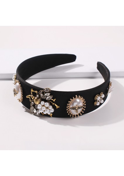 26 Simüle Inci Bumble Bee Bantlar Kadın Saç Aksesuarları Barok Vintage Kristal Hairband Kadın Çiçek Inciler Headdress (Yurt Dışından) modelleri