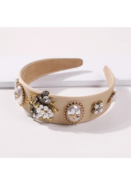 26 Simüle Inci Bumble Bee Bantlar Kadın Saç Aksesuarları Barok Vintage Kristal Hairband Kadın Çiçek Inciler Headdress (Yurt Dışından) fırsatları