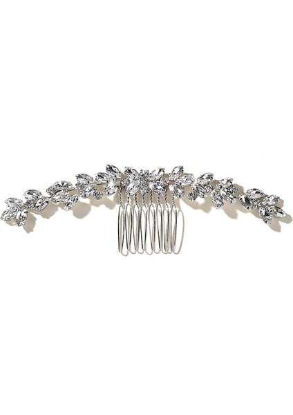 Stil 16 Gümüş Renk Çiçek Saç Tarak Takı Kızlar El Yapımı Alaşım Inci Firkete Saç Tarak Gelin Tiaras Düğün Saç Aksesuarı Takı (Yurt Dışından)