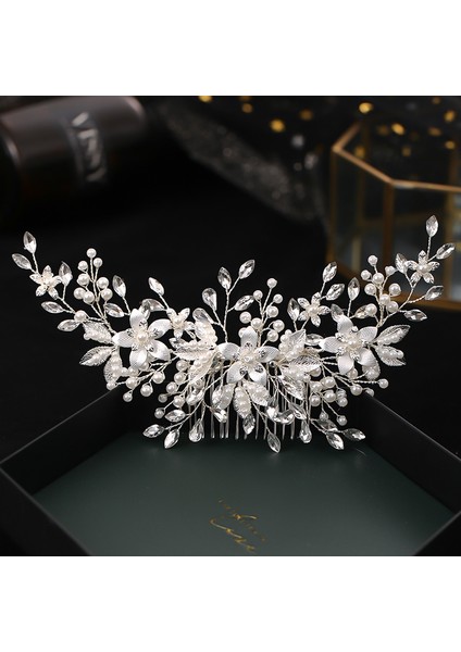 Stil 16 Gümüş Renk Çiçek Saç Tarak Takı Kızlar El Yapımı Alaşım Inci Firkete Saç Tarak Gelin Tiaras Düğün Saç Aksesuarı Takı (Yurt Dışından) fiyatları