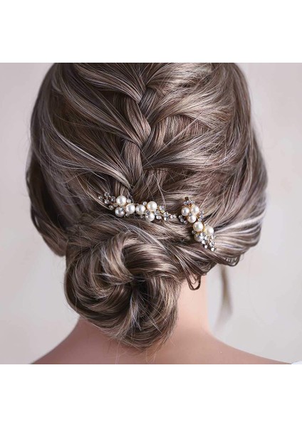 Stil 16 Gümüş Renk Çiçek Saç Tarak Takı Kızlar El Yapımı Alaşım Inci Firkete Saç Tarak Gelin Tiaras Düğün Saç Aksesuarı Takı (Yurt Dışından) fırsatları