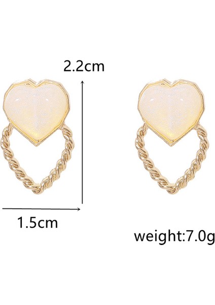 EK3676 Güzel Beyaz Renk Çiçek Dangle Küpe Kadınlar Için Kalp Çiçek Yuvarlak Yaprak Üçgen Inci Ilmek Düğün Takı Brincos Hediye (Yurt Dışından)