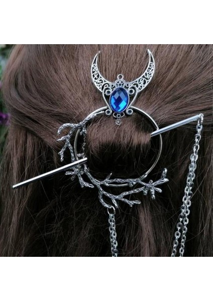 0212 Mavi Benzersiz Viking Siyah Büyük Boy Karga Saç Klip Aksesuarları Kadınlar Için 2022 Vintage Goth Punk Kuzgun Kanat Firkete Takı Haarschmuck (Yurt Dışından)