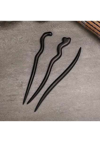Stil 3 Siyah Sandal Ağacı El Oyma Antik Çin Firkete Kadın Hanfu Elbise Cosplay Ahşap Saç Çatal Sarmal Saç Şekillendirici Takı (Yurt Dışından) indirimleri