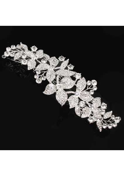 0194H01 Treazy Vintage Büyük Çiçek Gelin Saç Combs Rhinestone Kristal Düğün Tiara Saç Takı Avrupa Tasarım Saç Aksesuarları (Yurt Dışından)