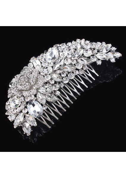 0194H01 Treazy Vintage Büyük Çiçek Gelin Saç Combs Rhinestone Kristal Düğün Tiara Saç Takı Avrupa Tasarım Saç Aksesuarları (Yurt Dışından) modelleri
