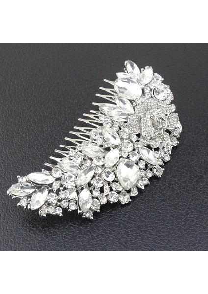 0194H01 Treazy Vintage Büyük Çiçek Gelin Saç Combs Rhinestone Kristal Düğün Tiara Saç Takı Avrupa Tasarım Saç Aksesuarları (Yurt Dışından) indirimleri