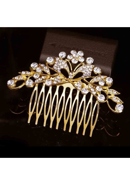 9 cm x 6 cm Blıjery Moda Altın Renk Inciler Kristal Çiçek Saç Tarak Kadınlar Için Gelinler Başlığı Gelin Düğün Saç Aksesuarları Hediyeler (Yurt Dışından)