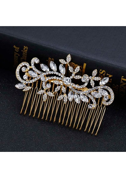 9 cm x 6 cm Blıjery Moda Altın Renk Inciler Kristal Çiçek Saç Tarak Kadınlar Için Gelinler Başlığı Gelin Düğün Saç Aksesuarları Hediyeler (Yurt Dışından) fırsatları