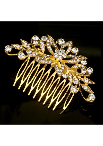 9 cm x 6 cm Blıjery Moda Altın Renk Inciler Kristal Çiçek Saç Tarak Kadınlar Için Gelinler Başlığı Gelin Düğün Saç Aksesuarları Hediyeler (Yurt Dışından) indirimleri
