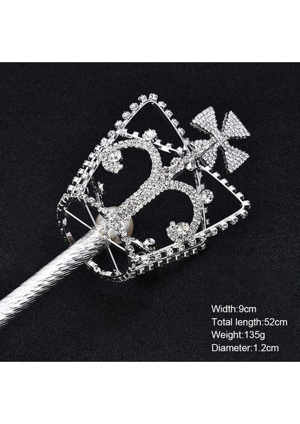 Stil 6 Kristal Asa Değnek Altın/gümüş Renk Tiaras ve Taçlar Asası Kral Kraliçe Düğün Pageant Parti Giysileri El Sahne (Yurt Dışından)