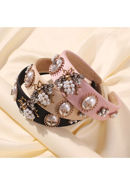 27 Simüle Inci Bumble Bee Bantlar Kadın Saç Aksesuarları Barok Vintage Kristal Hairband Kadın Çiçek Inciler Headdress (Yurt Dışından)