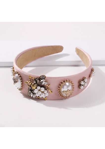 27 Simüle Inci Bumble Bee Bantlar Kadın Saç Aksesuarları Barok Vintage Kristal Hairband Kadın Çiçek Inciler Headdress (Yurt Dışından)