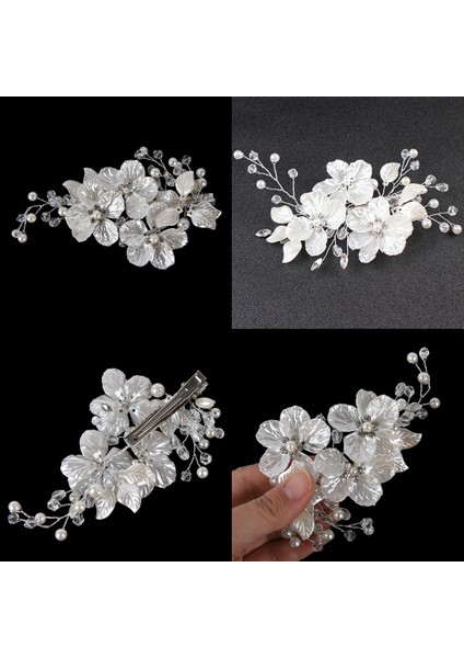 1 Adet Gelin Kristal Inci Çiçek Saç Tokası Çiçek Tarzı Barrette Gelin Saç Takı Nedime Düğün Saç Aksesuarları (Yurt Dışından) fiyatları