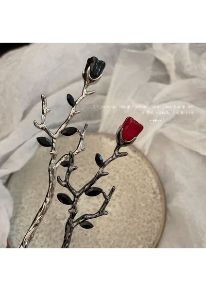 13 Siyah Çiçekler Saç Sopa Çin Tarzı Vintage Metal Tokalar Zarif Saç Tokası Kadın Kızlar Için Moda Şapkalar Aksesuarları (Yurt Dışından) fırsatları