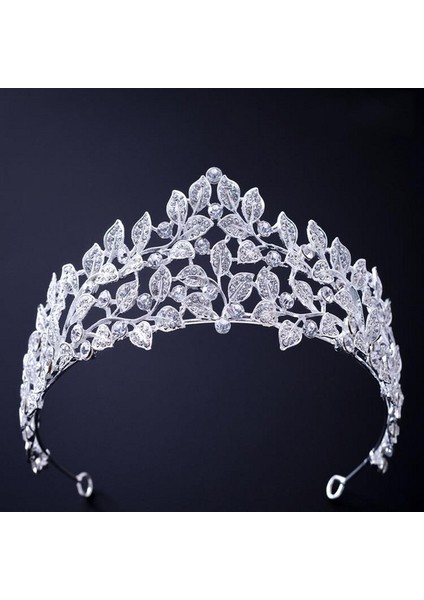 Stil U Gümüş Renk Taçlar ve Tiaras Saç Aksesuarları Kadınlar Için Düğün Aksesuarları Taç Gelin Kristal Rhinestone Diadema Tiara (Yurt Dışından)