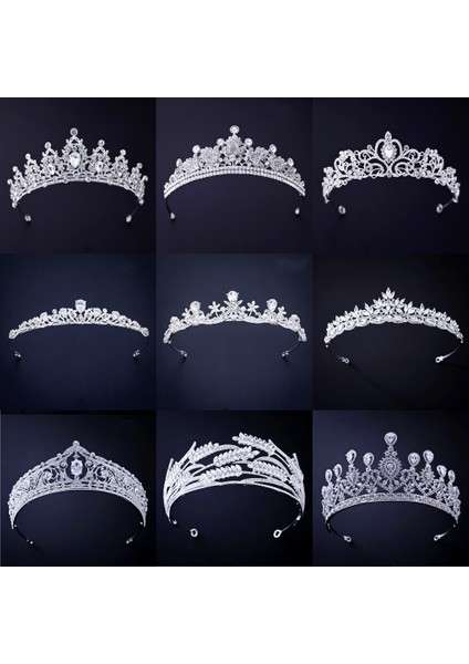 Stil U Gümüş Renk Taçlar ve Tiaras Saç Aksesuarları Kadınlar Için Düğün Aksesuarları Taç Gelin Kristal Rhinestone Diadema Tiara (Yurt Dışından) fiyatları