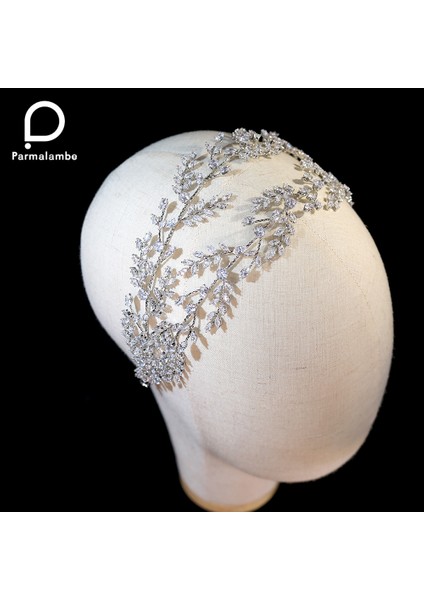 Platin Kaplama Parmalanbe Moda Cz Taç Düğün Tiaras Kristal Kafa Bandı Zarif Şapkalar Balo Saç Aksesuarları Gelin Taçlar Cz Takı (Yurt Dışından) fırsatları
